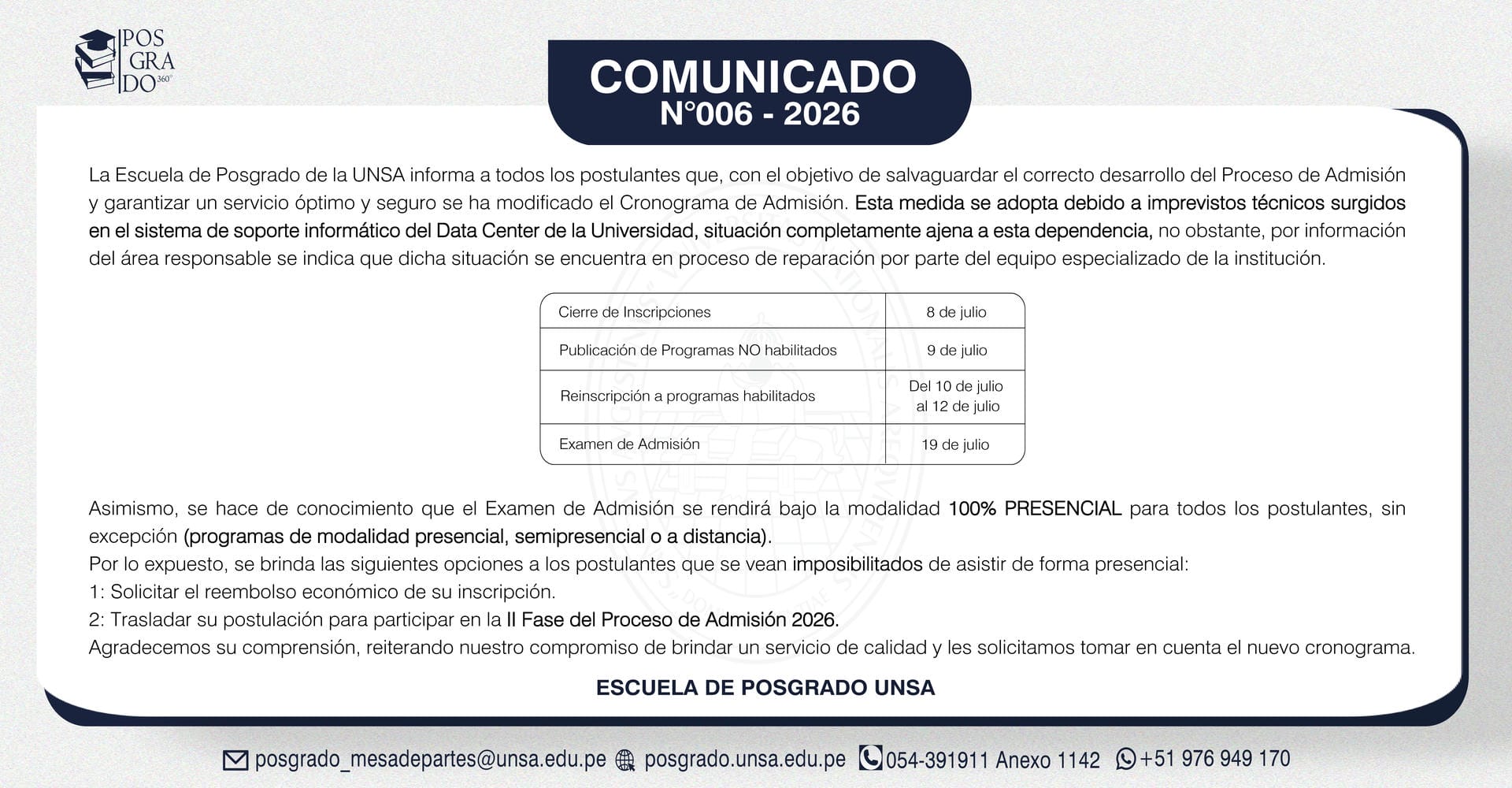 comunicado 006 – 2026
