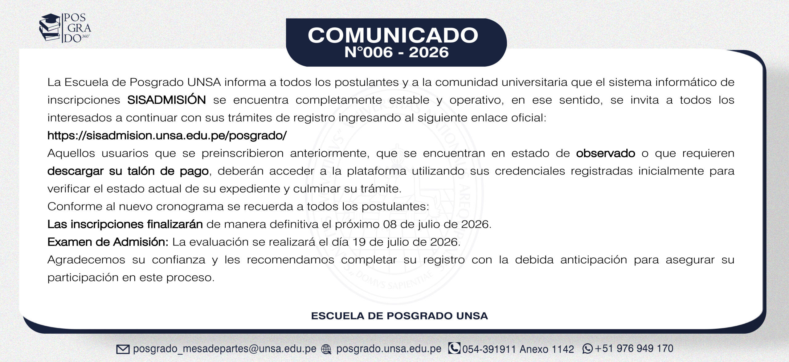 COMUNICADO 006-2026